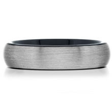 Load image into Gallery viewer, Tungsten Band with Brushed Center and Black Interior Size 8.5