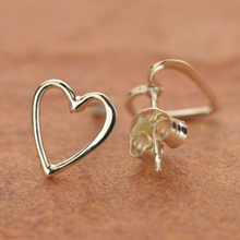 Load image into Gallery viewer, Sterling Silver Heart Post Earrings
