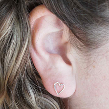Load image into Gallery viewer, Sterling Silver Heart Post Earrings