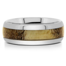 Load image into Gallery viewer, Tungsten Ring with Antler Inlay Size 13