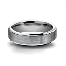 Load image into Gallery viewer, Tungsten Band with Brushed Center and Step Down Edges Size 11