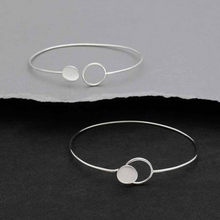 Load image into Gallery viewer, Sterling Silver Circle and Dot Hook and Eye Bracelet
