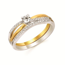 Load image into Gallery viewer, Two tone diamond engagement or promise ring