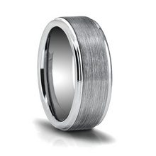 Load image into Gallery viewer, Tungsten Band with Brushed Center and Step Down Sides Size 11