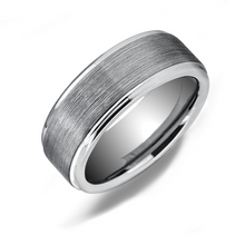 Load image into Gallery viewer, Tungsten Band with Brushed Center and Step Down Sides Size 11