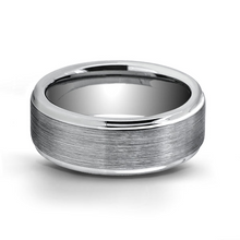 Load image into Gallery viewer, Tungsten Band with Brushed Center and Step Down Sides Size 11