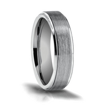 Load image into Gallery viewer, Tungsten Band with Brushed Center and Step Down Edges Size 10