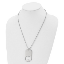 Load image into Gallery viewer, Stainless Steel Brushed Functional Bottle Opener Dog Tag on a 22 inch Ball Chain Necklace
