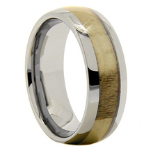 Load image into Gallery viewer, Tungsten Ring with Antler Inlay Size 13