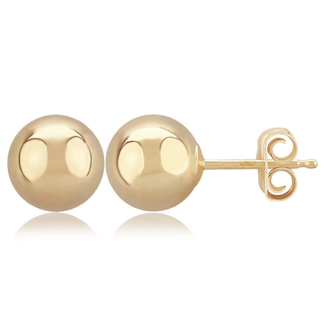 Yellow Gold Ball Stud Earrings