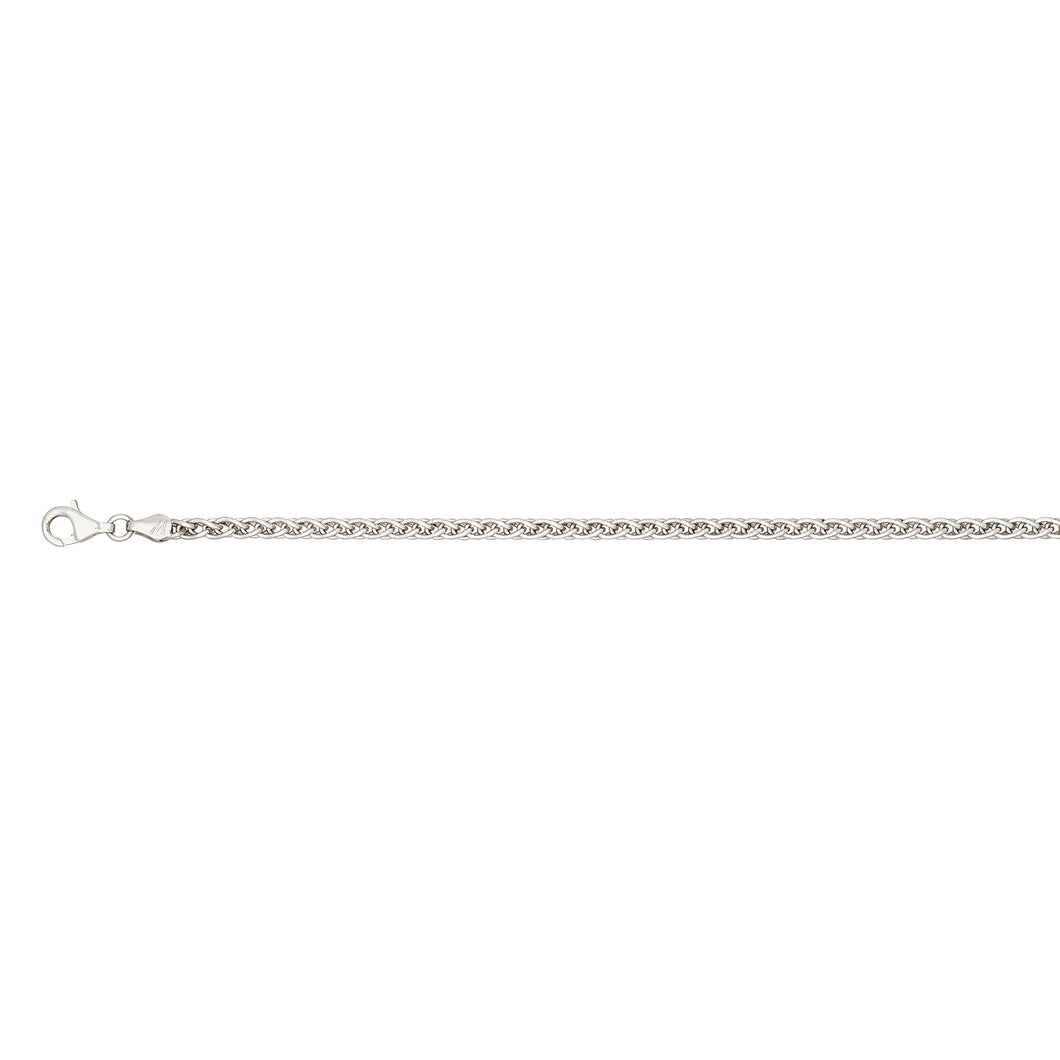 3.7mm Sterling Silver Wheat Chain Bracelet