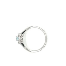 Load image into Gallery viewer, 14k White Gold Aquamarine Antique Ring
