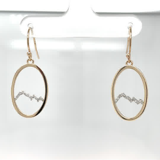 10k yellow gold Kings peak earrings with lab grown diamonds