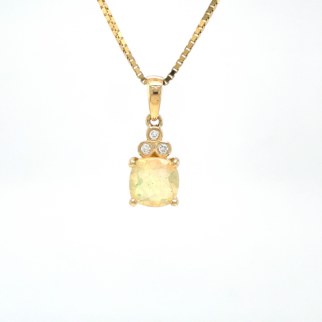 Ethiopian Opal and Diamond Pendant