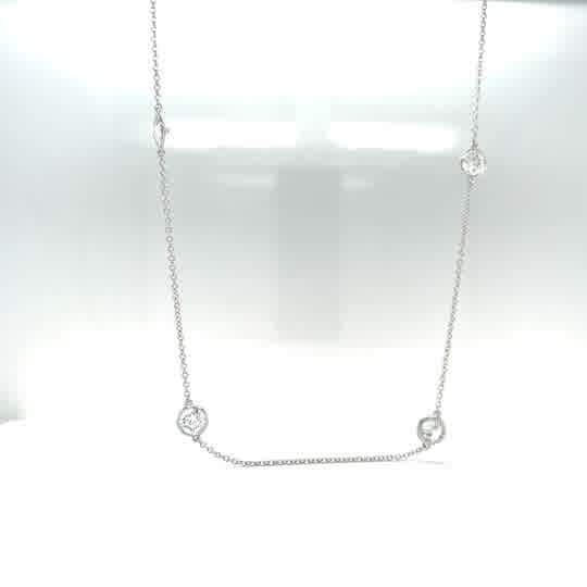 2.27cts TW diamond by the yard 17in cable chain necklace