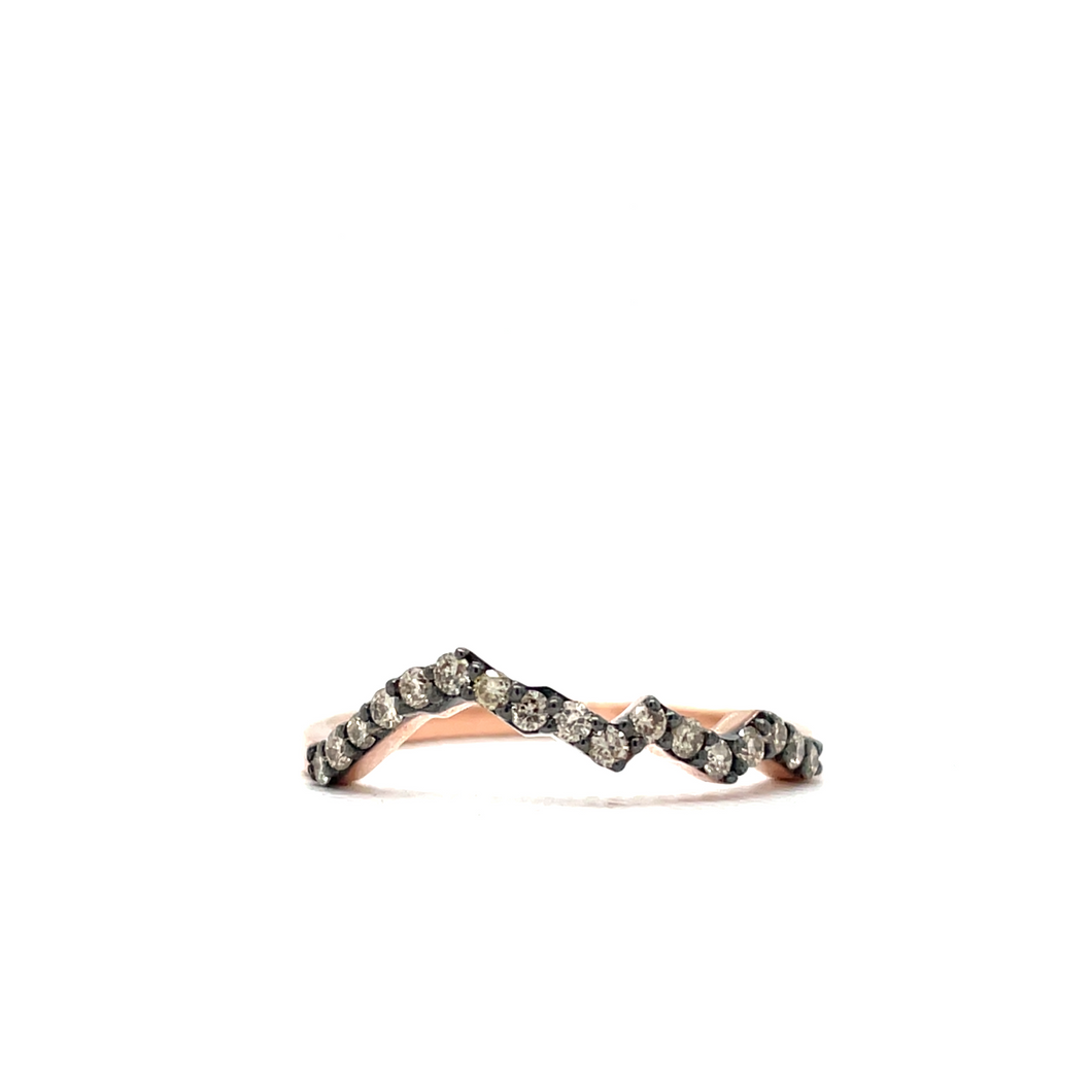 10 karat rose gold 0.17cttw natural brown diamonds king's peak mountain tracer band