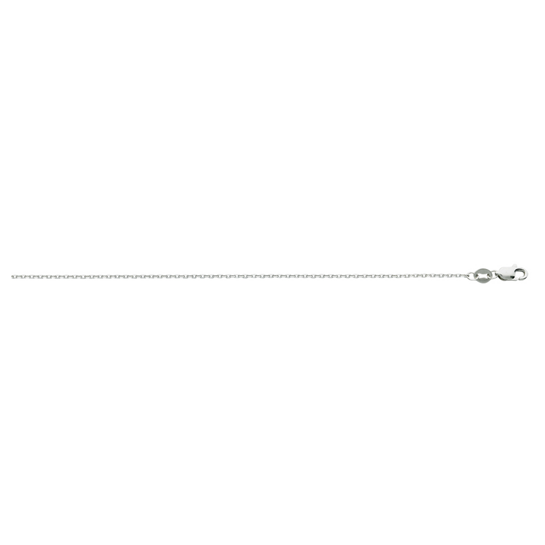 1.48mm White Gold Cable Chain 20 Inches Long