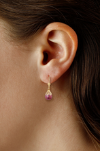 Load image into Gallery viewer, Floating Ruby Earrings in Yellow Gold
