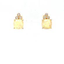 Load image into Gallery viewer, Ethiopian Opal Stud Earrings with Diamond Accents
