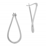 Sterling Silver oval shape twist curve hoops