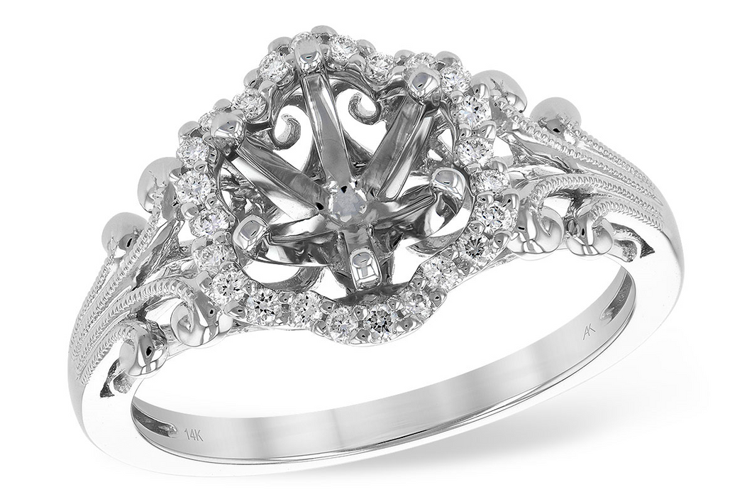 White Gold Modern Halo Engagement Ring