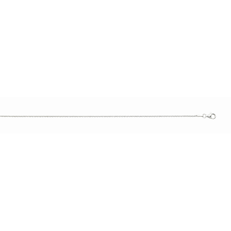 Sterling Silver Rhodium Plated 1.4mm 22in Diamond Cut Cable Chain