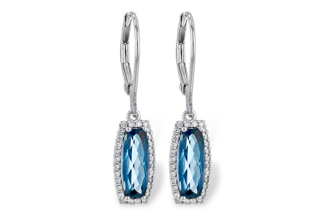 London Blue Topaz and Diamond Drop Earrings
