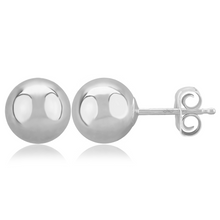 Load image into Gallery viewer, White Gold Ball Stud Earrings

