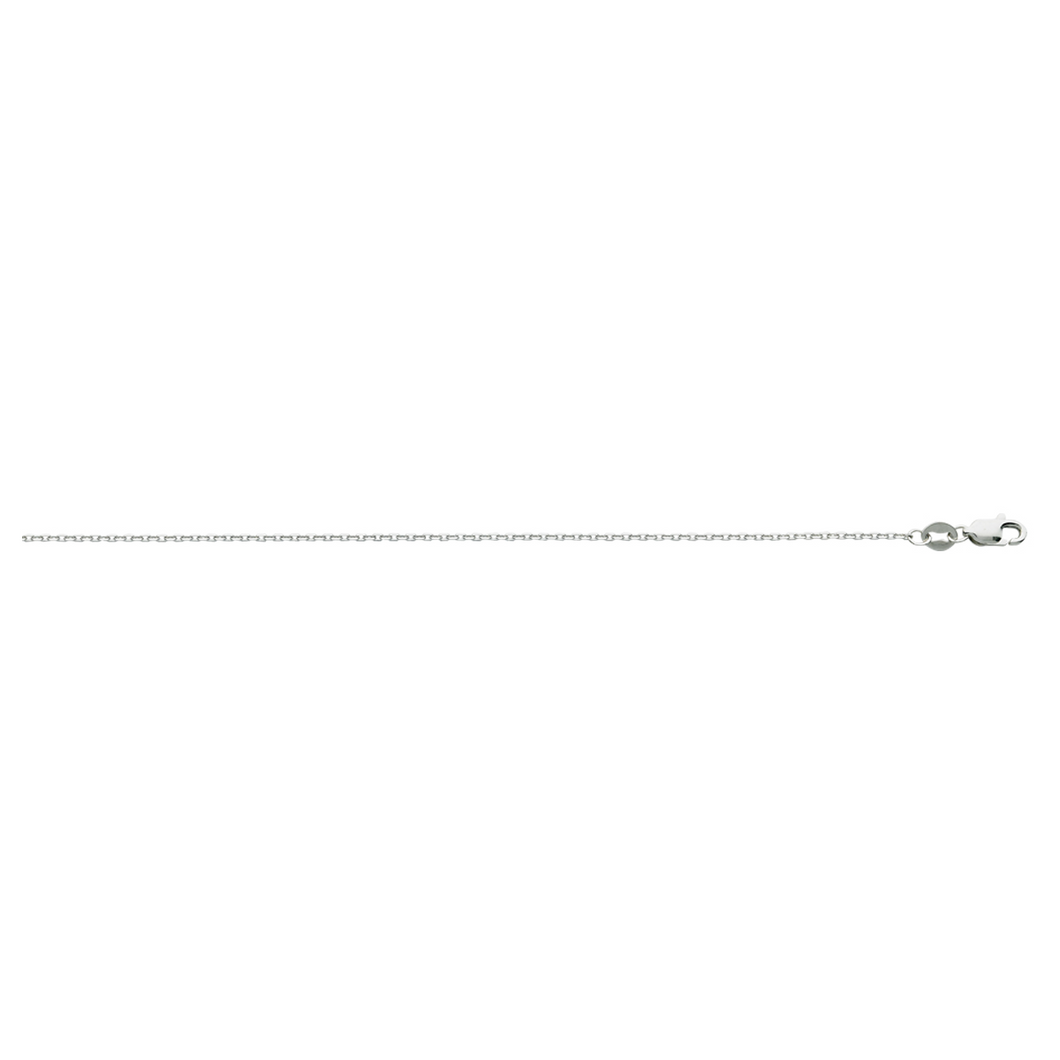 10K white gold 1.5mm 18in diamond cut cable chain