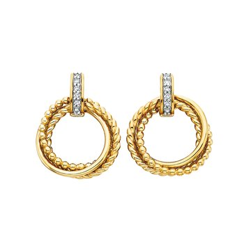 Vermeil circle earrings with white sapphires
