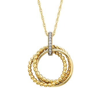 Vermeil circle pendant on 18 inch adjustable chain