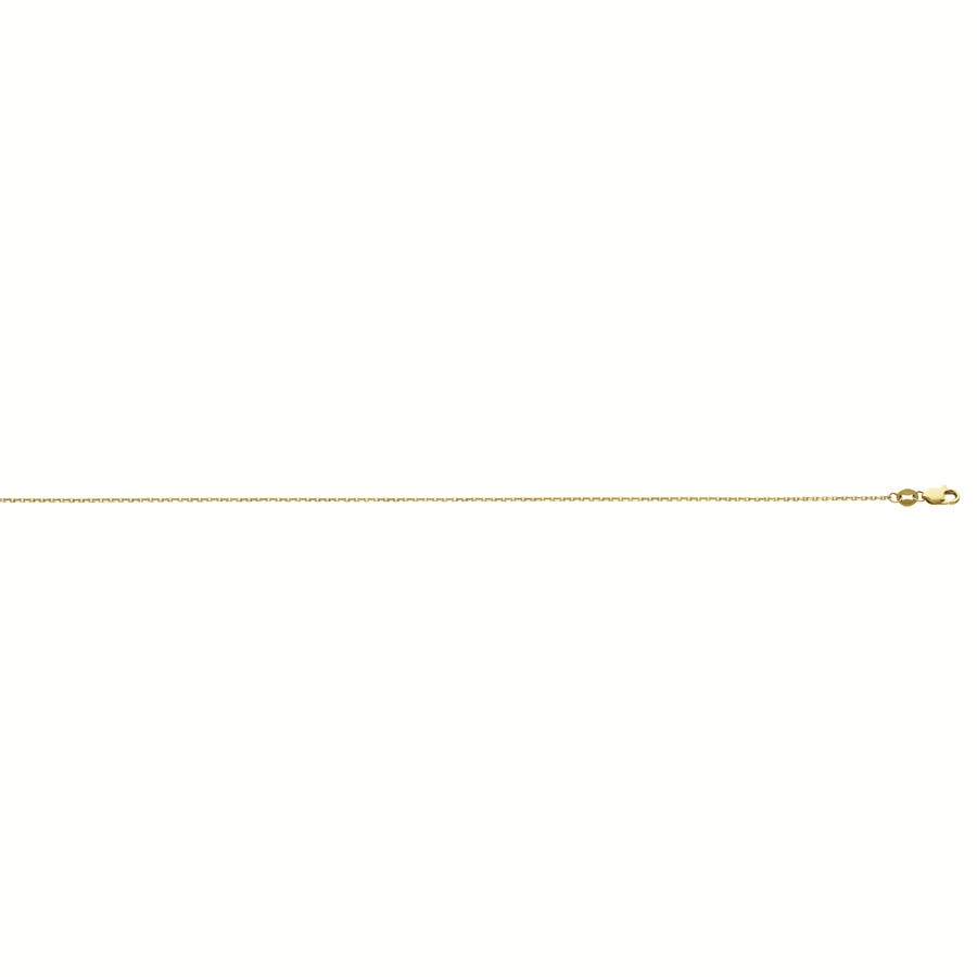 10K Yellow Gold 0.95mm 18in Diamond Cut Cable Chain