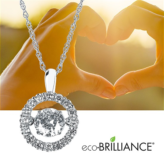 White Gold Lab Created Diamond Halo Dancer Necklace