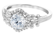 Load image into Gallery viewer, White Gold Modern Halo Engagement Ring

