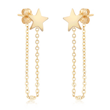 Load image into Gallery viewer, Yellow Gold Star Front to Back Earrings
