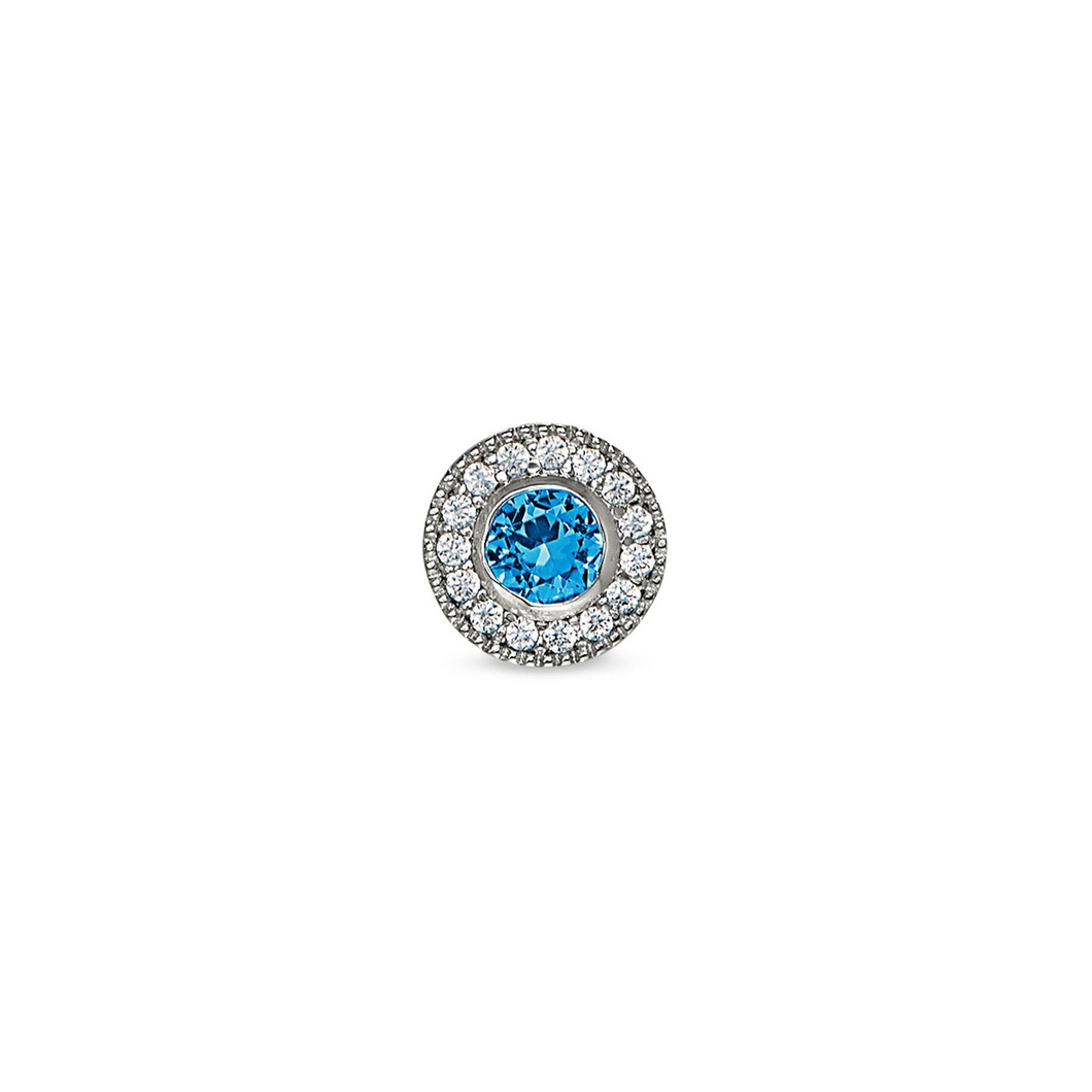 Sterling Silver Micro Pave December Bracelet Birthstone Charm