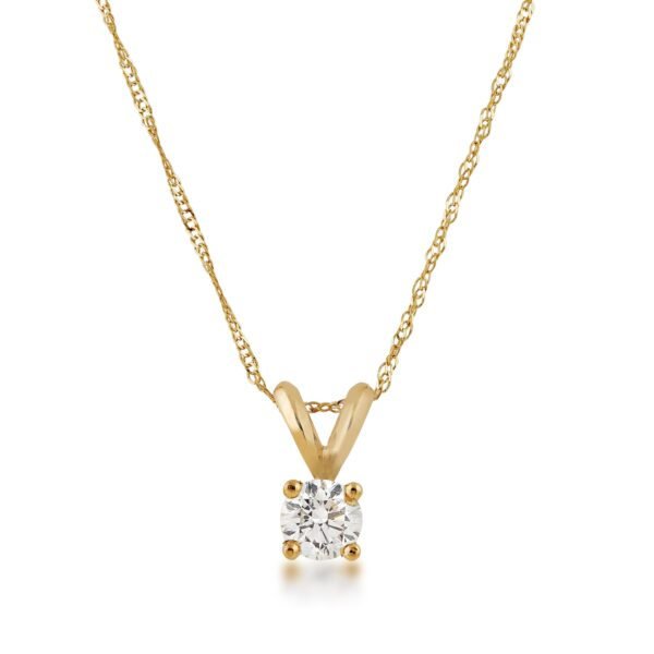 Solitaire necklace in yellow gold