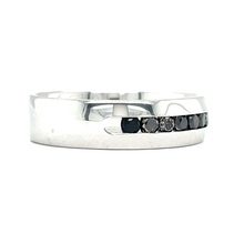 Load image into Gallery viewer, sterling silver band with .50cttw black diamonds
