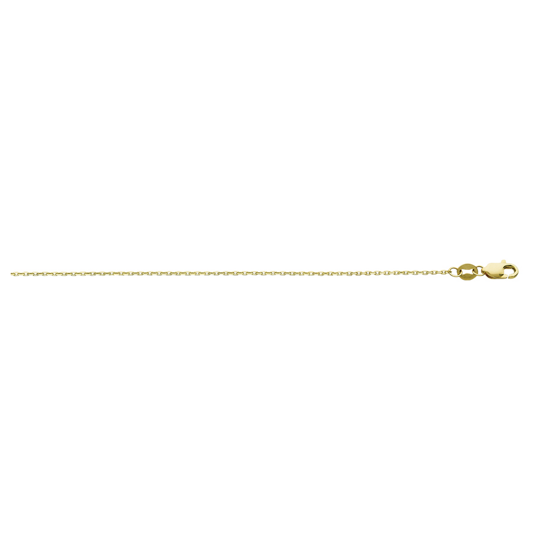 10K Yellow Gold 1.5mm 18in Diamond Cut Cable Chain