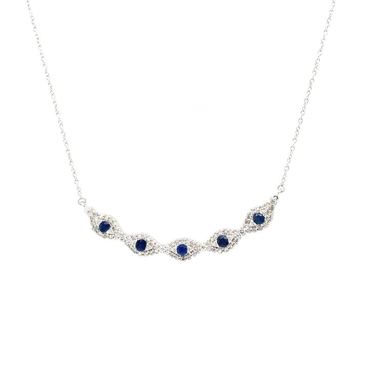 Sapphire and Diamond Bar Necklace