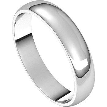10K White Lightweight Standard Fit Half Round Band