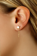 Load image into Gallery viewer, Yellow Gold Star Front to Back Earrings

