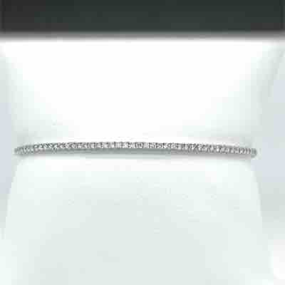 Classic lab grown diamond flexible bangle bracelet
