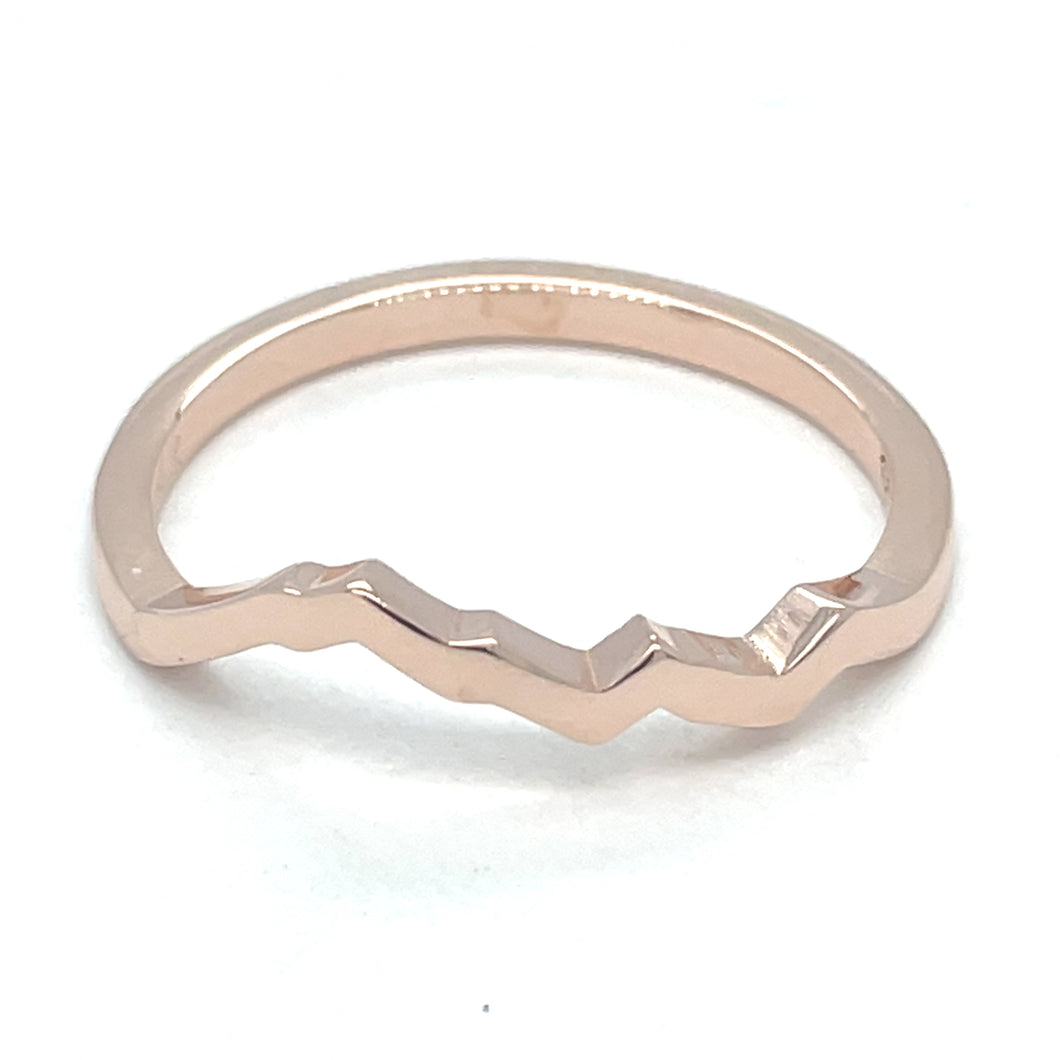 10 Karat Rose Gold King's Peak Mountain Tracer Ring